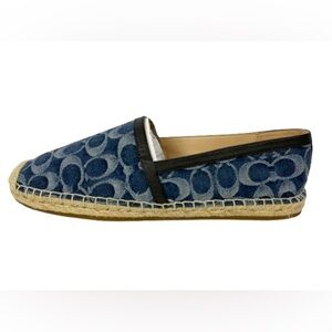 COACH • WOMEN’S SLIP-ON ESPADRILLE • “COLLINS” • SIGNATURE JACQUARD DENIM